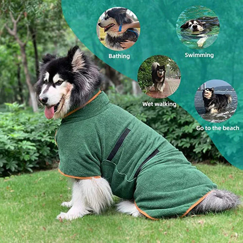 Ultra-Absorbent Wearable Pet Drying Robe for Cats & Dogs