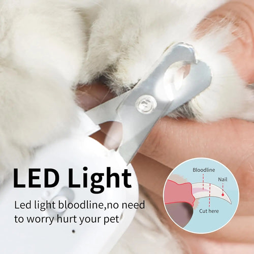 SafeTrim 2-in-1 Rechargeable Pet Nail Clipper with Bright LED Light
