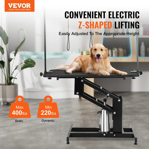 Professional Hydraulic Heavy-Duty Grooming Table (43") for Large Dogs.