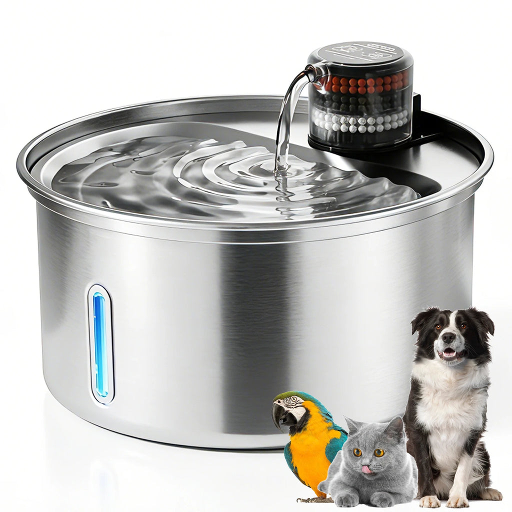 Electric Stainless Steel Water Bowl – Dirt-Resistant & Whisper-Quiet