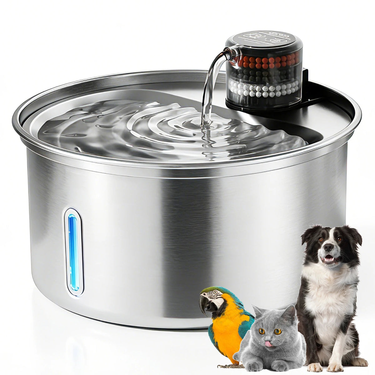 Electric Stainless Steel Water Bowl – Dirt-Resistant & Whisper-Quiet