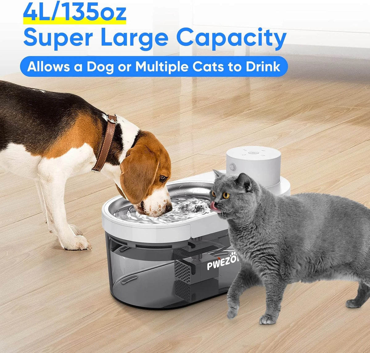 Smart Filtered Water Fountain for Cats & Dogs