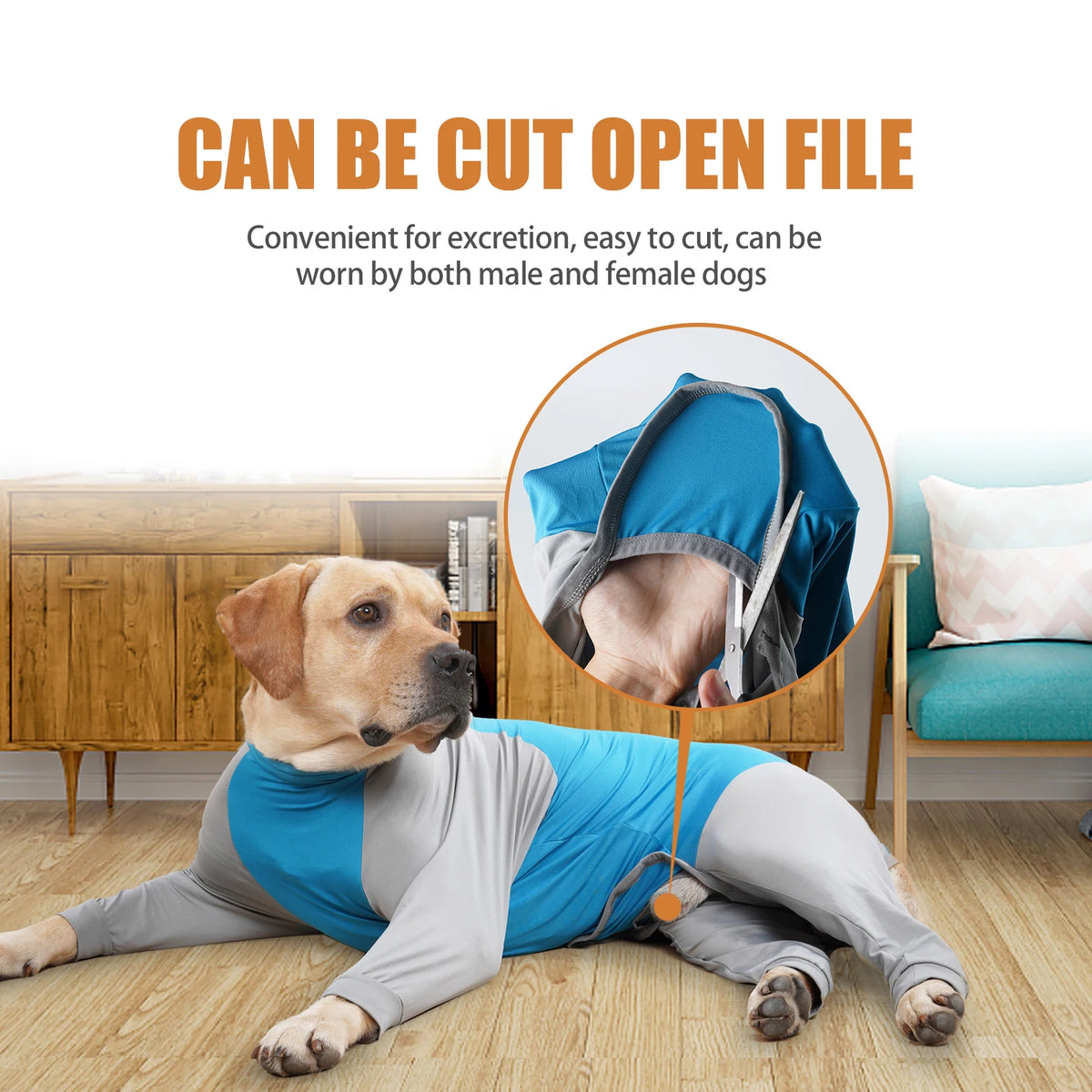 Ultra-Stretch Full-Body Dog Recovery Suit & Anti-Shedding Loungewear