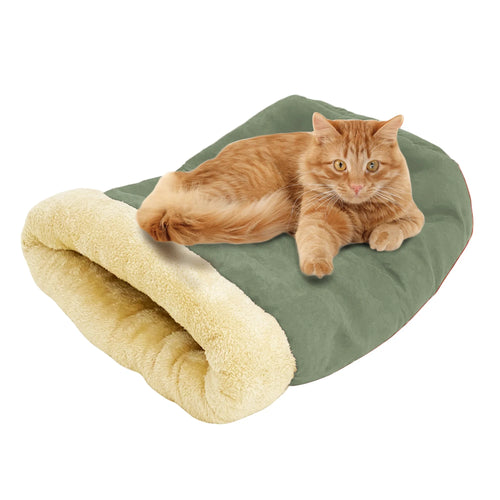 GOOPAWS Multi-Functional Self-Warming Indoor Cat Cave Bed
