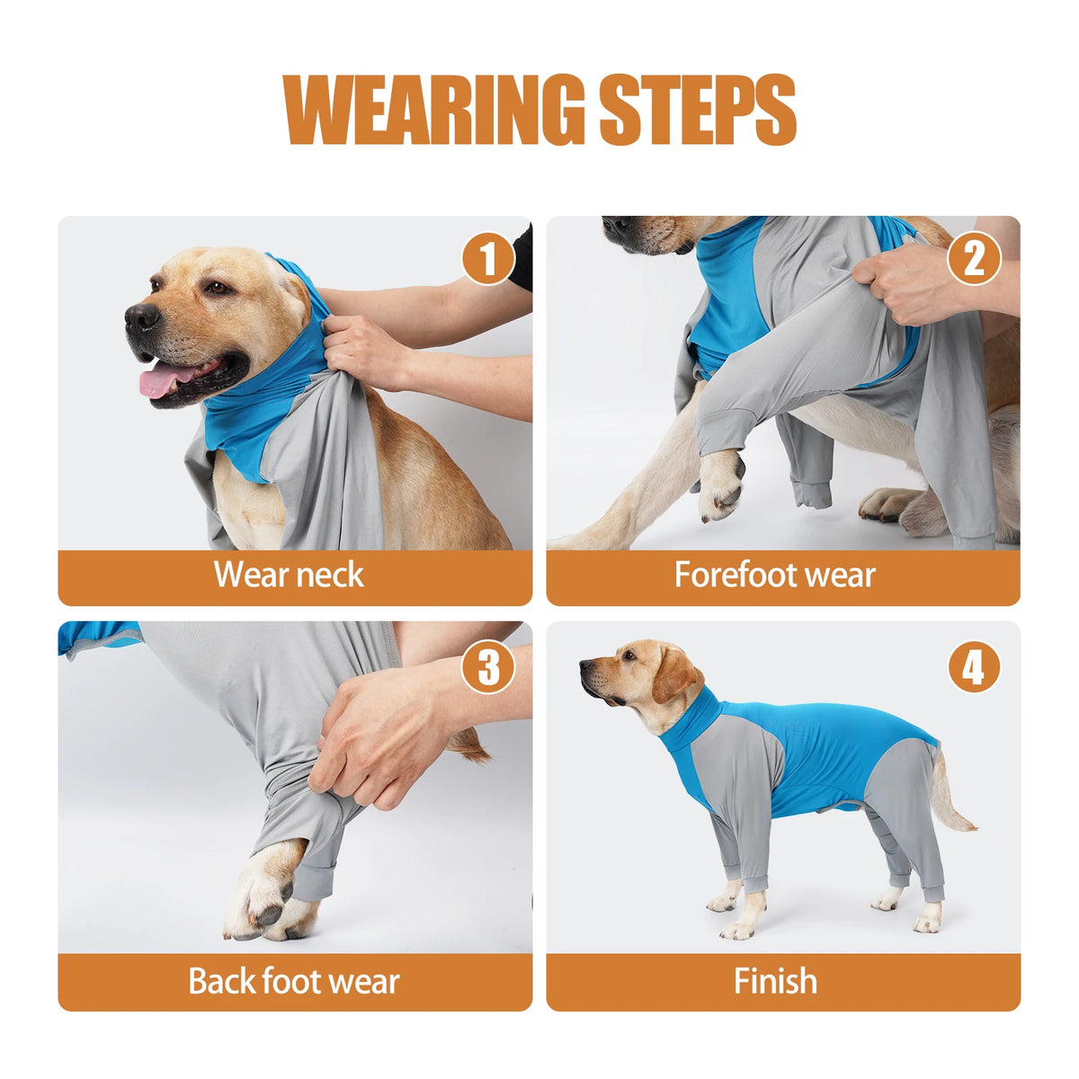 Ultra-Stretch Full-Body Dog Recovery Suit & Anti-Shedding Loungewear