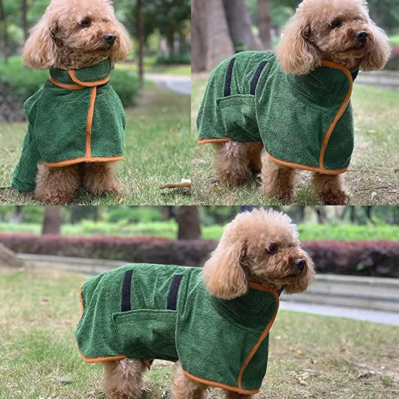 Ultra-Absorbent Wearable Pet Drying Robe for Cats & Dogs