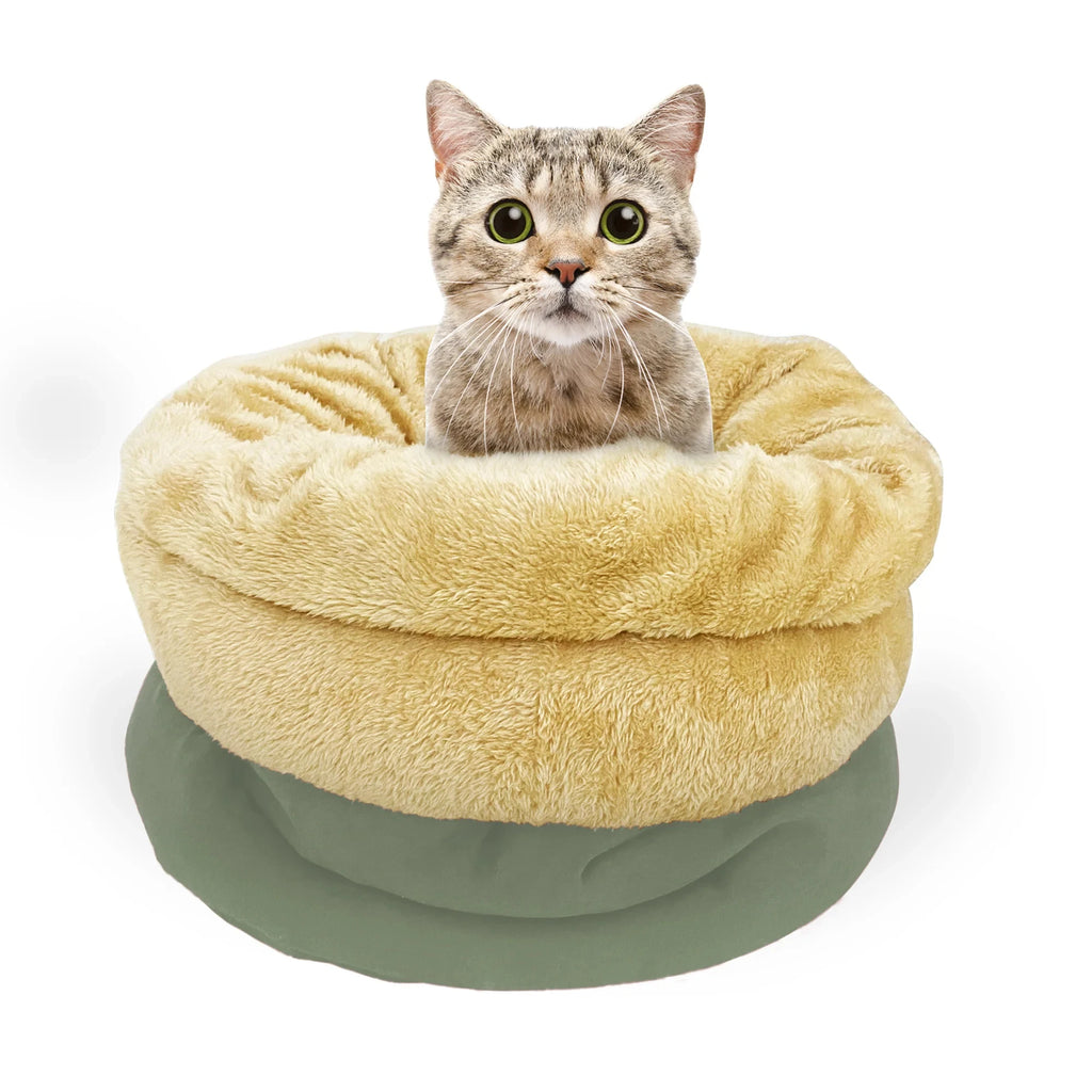 GOOPAWS Multi-Functional Self-Warming Indoor Cat Cave Bed