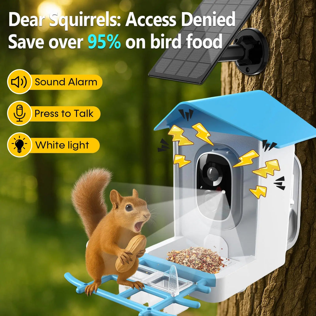 Smart Outdoor Bird Feeder with Camera & Solar Panel – App Controlled