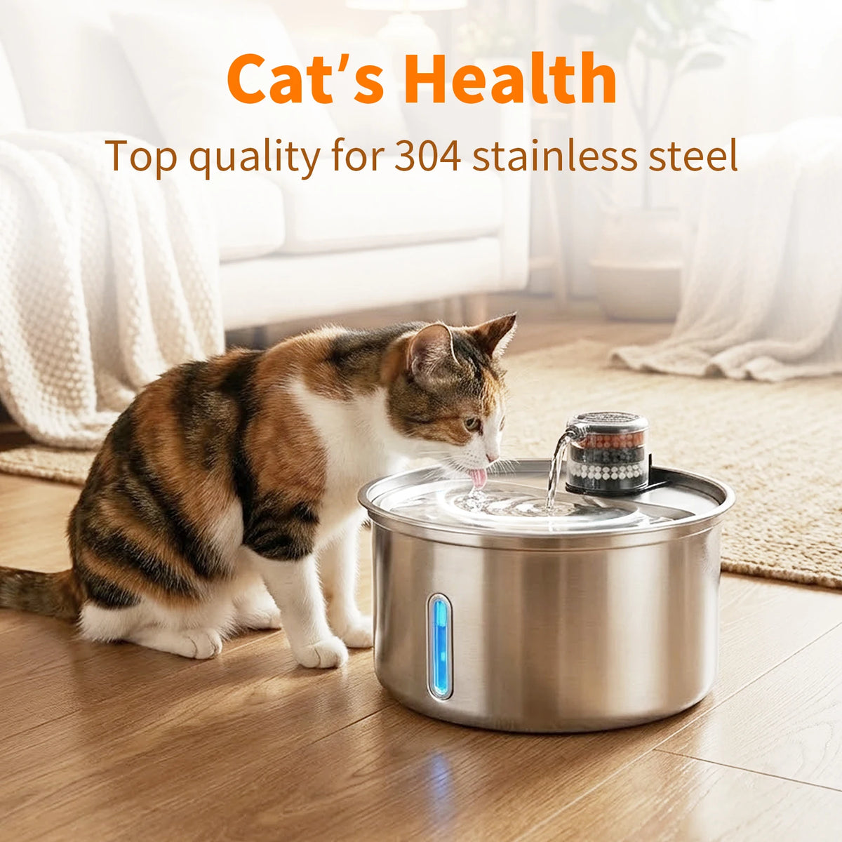 Electric Stainless Steel Water Bowl – Dirt-Resistant & Whisper-Quiet