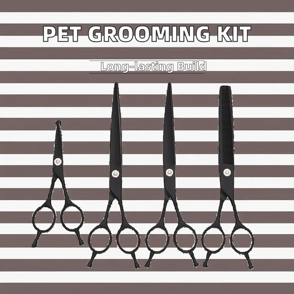 8-Piece Stainless Steel Pet Grooming Scissors Set