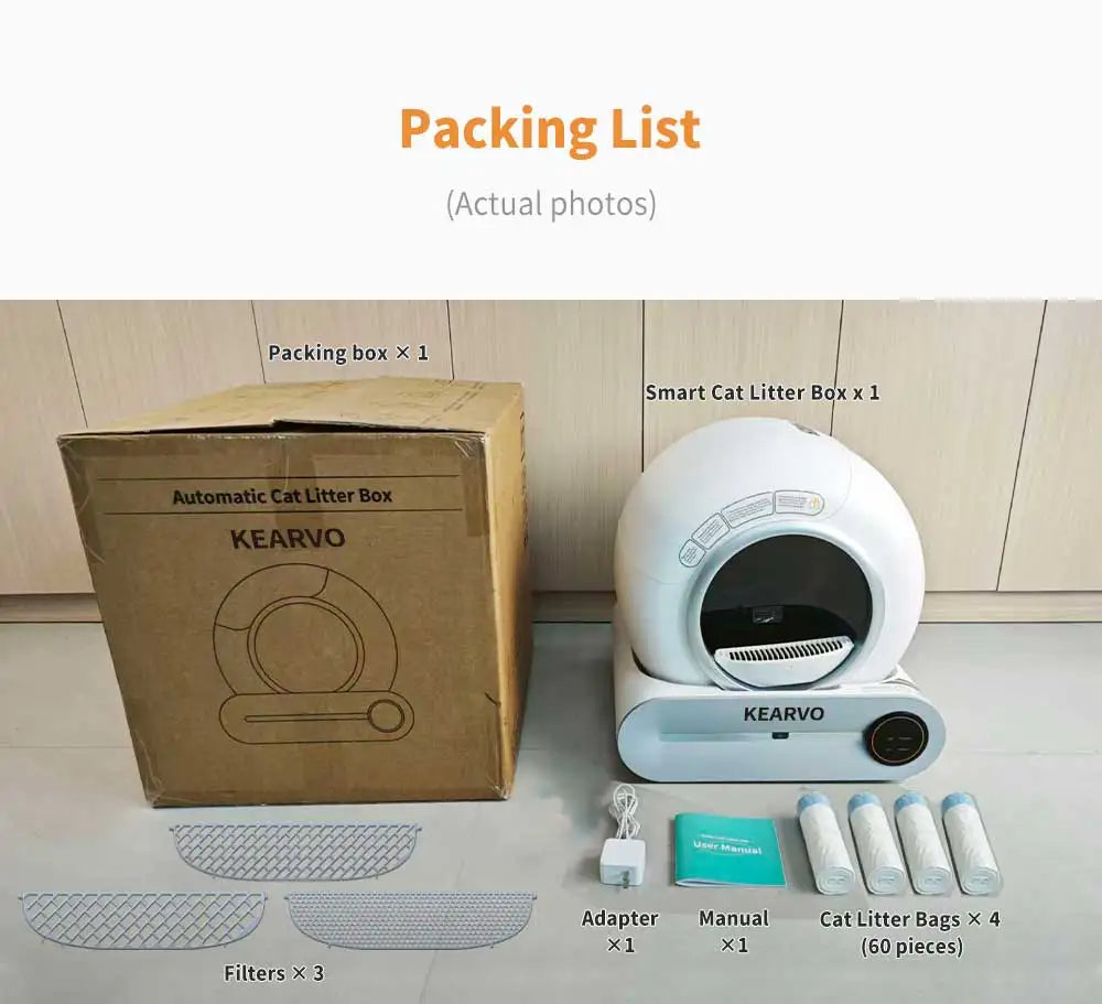 Tuya App-Controlled Automatic Cat Litter Box – 65L Odor-Sealed Waste Station