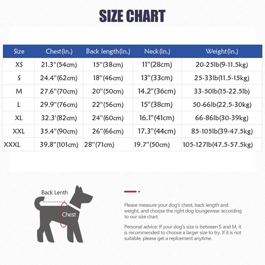 Ultra-Stretch Full-Body Dog Recovery Suit & Anti-Shedding Loungewear