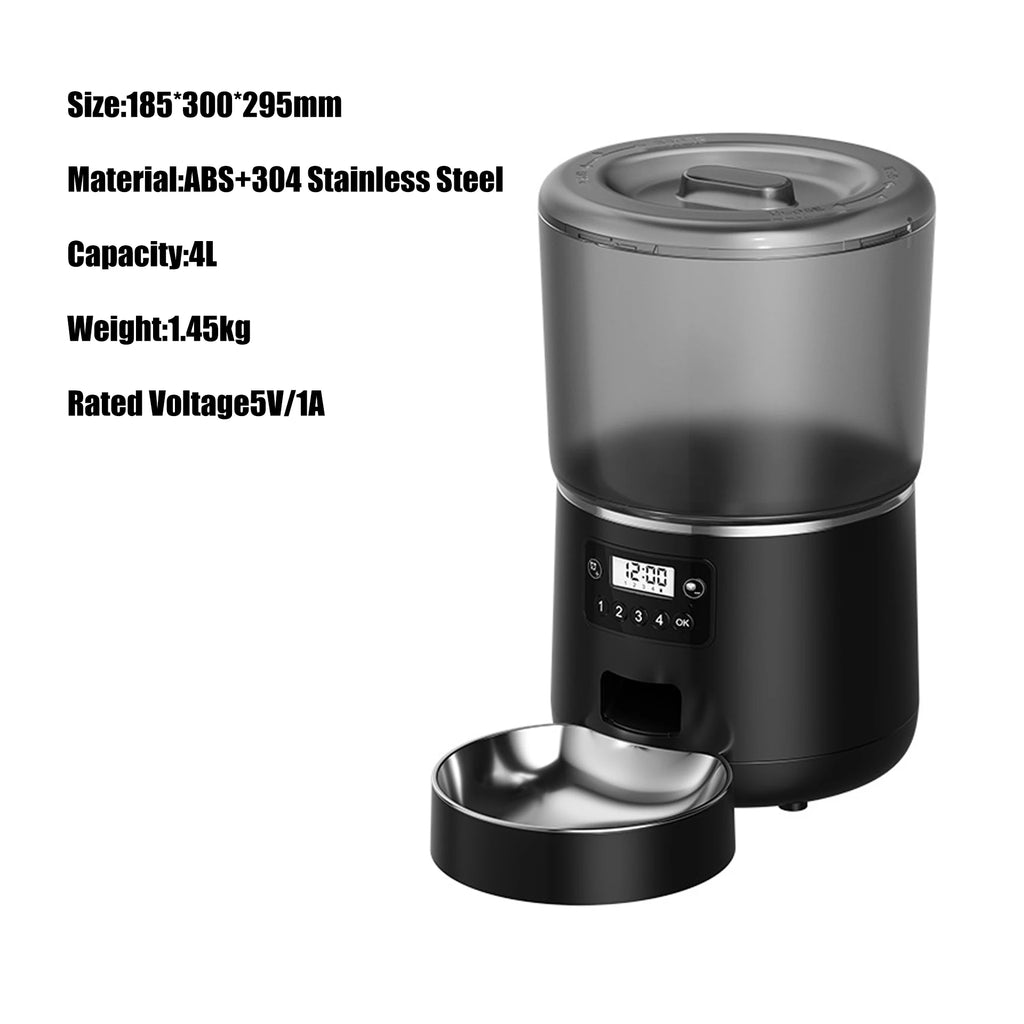 Smart Automatic Pet Feeder – Waterproof Stainless Steel Food Dispenser