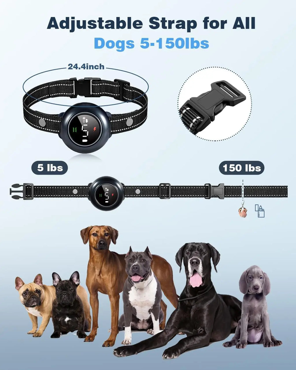 Waterproof dog training collar