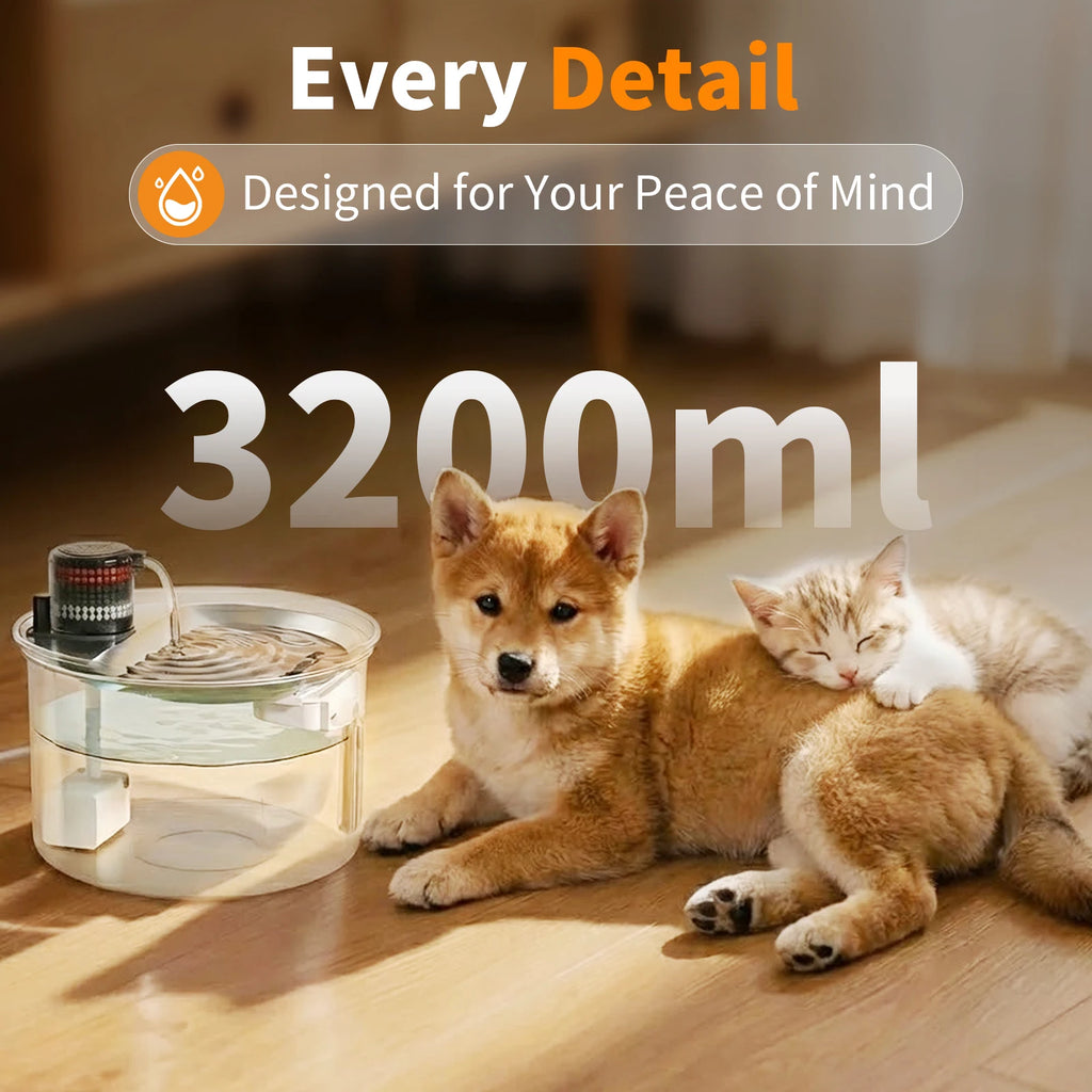 Electric Stainless Steel Water Bowl – Dirt-Resistant & Whisper-Quiet