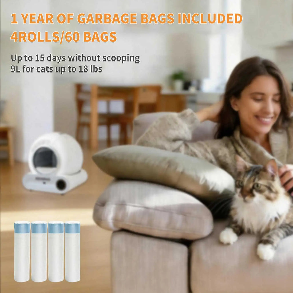 Tuya App-Controlled Automatic Cat Litter Box – 65L Odor-Sealed Waste Station