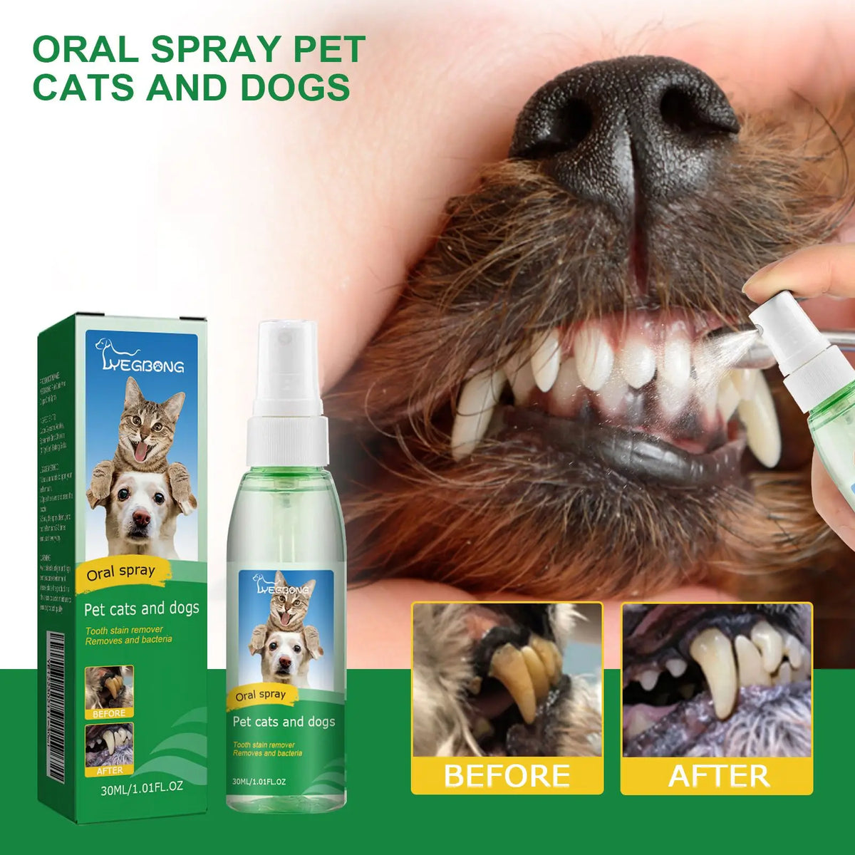 FreshPaws™ Pet Tooth Deodorizer & Breath Freshening Mouth Spray.