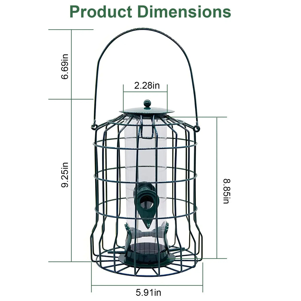 Squirrel-Proof Heavy-Duty Metal Bird Feeder – 4 Feeding Ports for Songbirds - 🐾PetPulse 