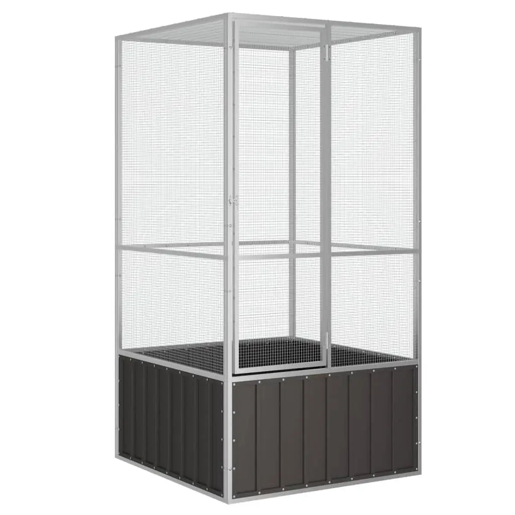 Large Galvanized Steel Bird Cage – Anthracite Finish (43.7" x 42.1" x 83.3")