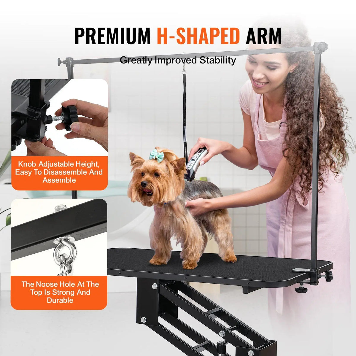 Professional Hydraulic Heavy-Duty Grooming Table (43") for Large Dogs.