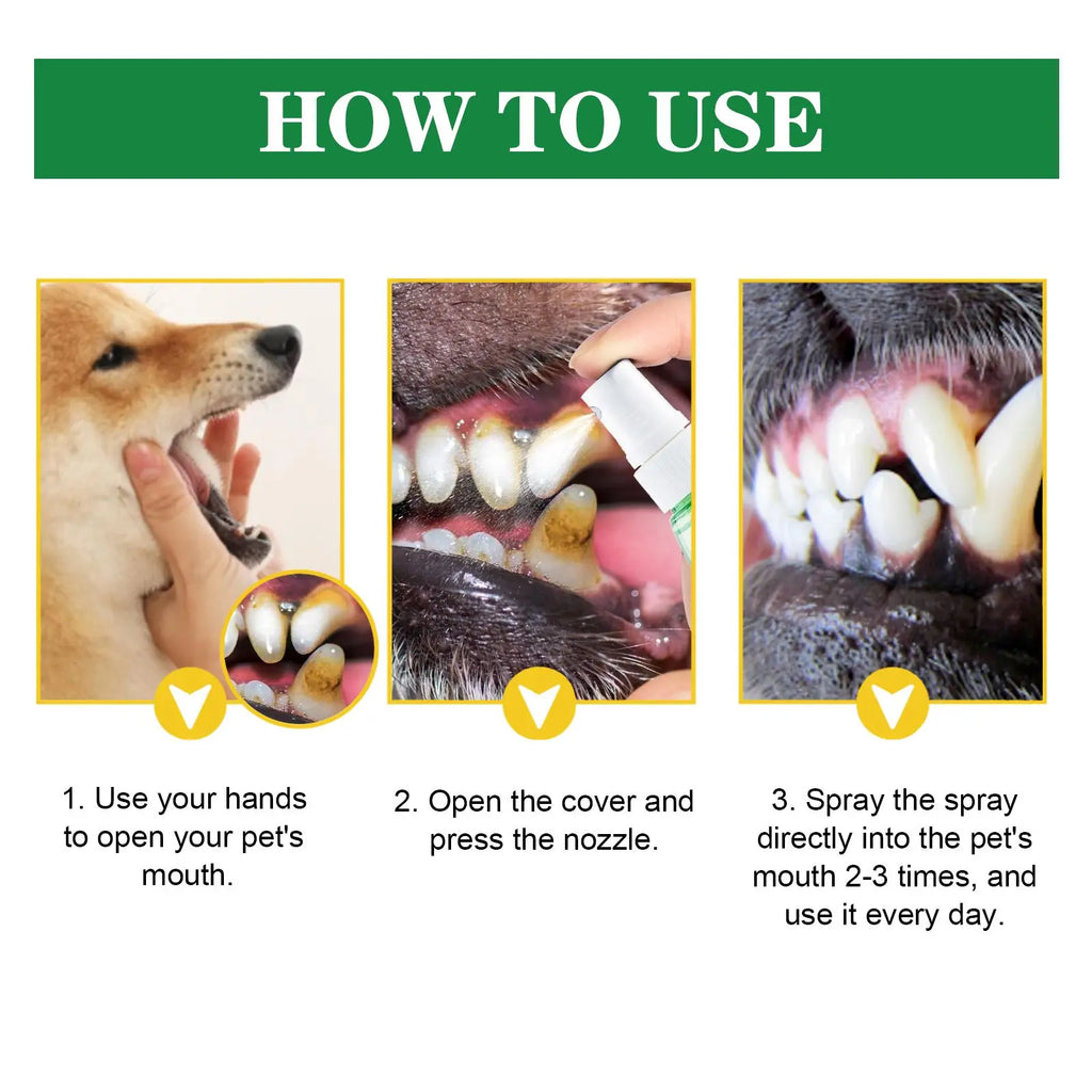 FreshPaws™ Pet Tooth Deodorizer & Breath Freshening Mouth Spray.
