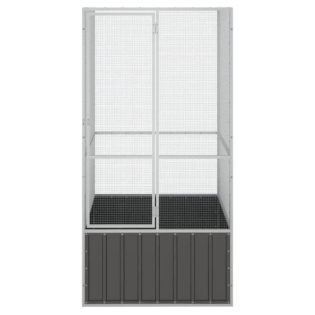 Large Galvanized Steel Bird Cage – Anthracite Finish (43.7" x 42.1" x 83.3")