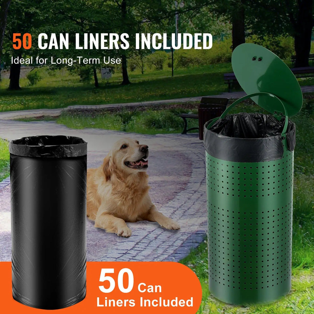 Weather-Resistant Outdoor Dog Poop Trash Can – Odor Control Pet Waste Bin
